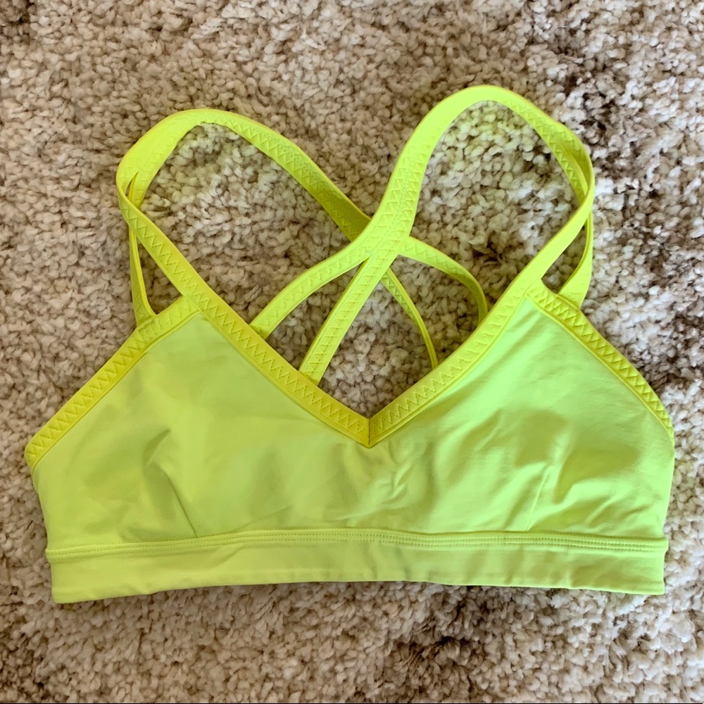 Lululemon Water Bound Swim Bra Neon Yellow Size 6